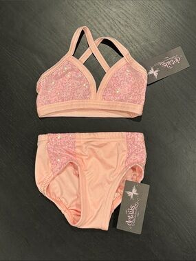 Details Dancewear Girls' Pink Sequin Dance Set